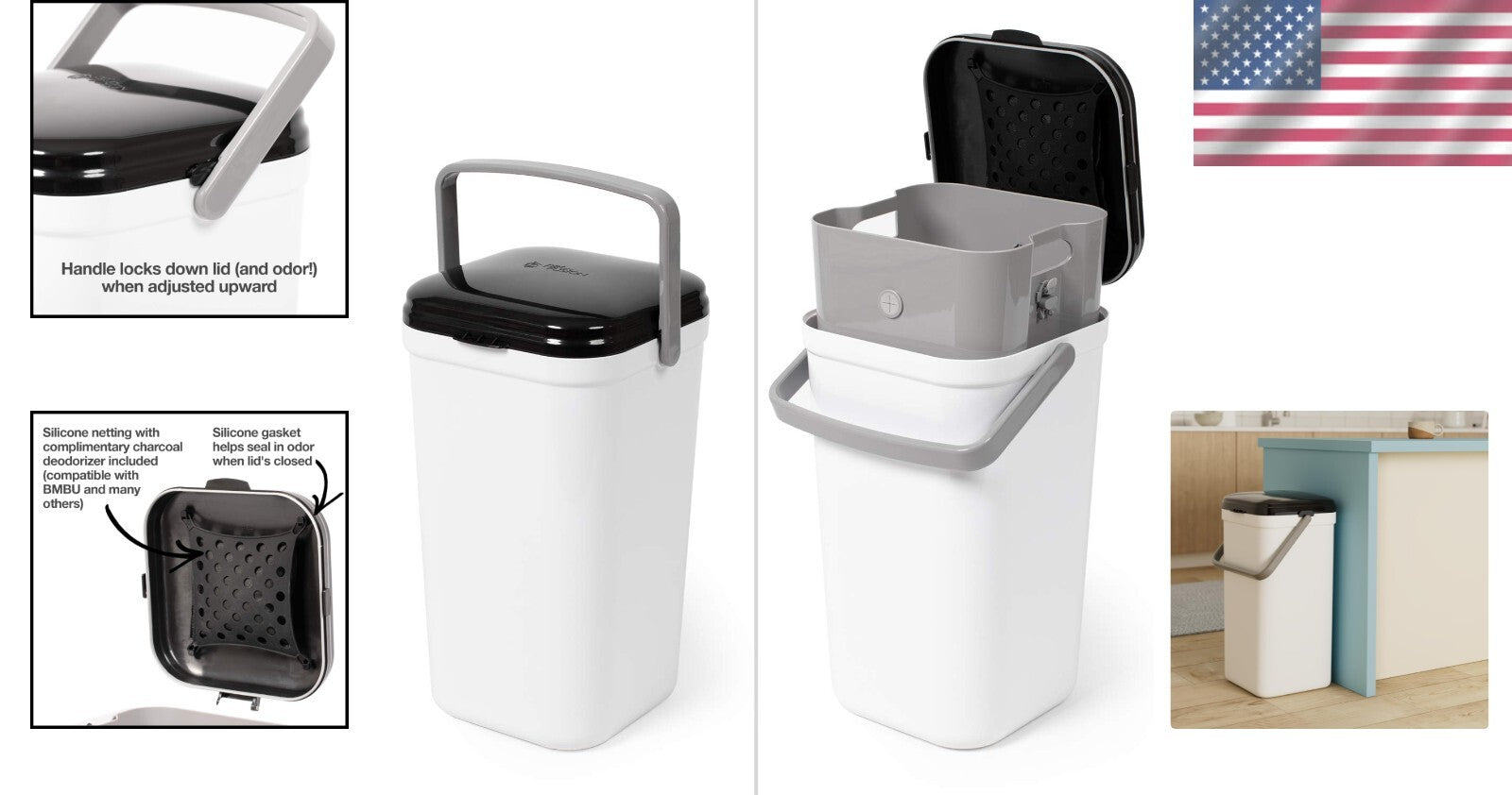 Weekly Waste Management: 3-Gallon Litter Disposal Can with 10 Bags Included