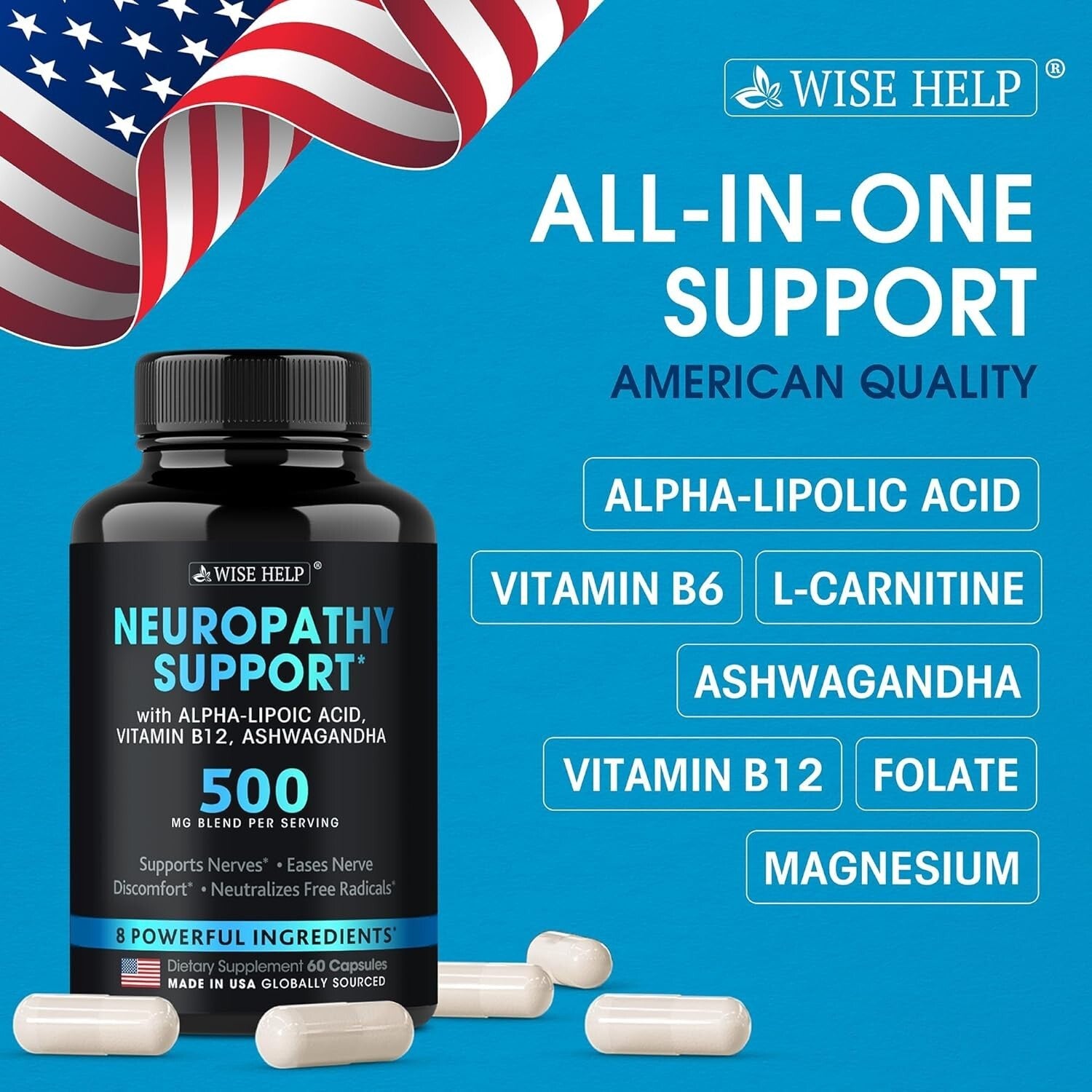 Powerful Nerve Health Formula - 60 Caps for Neuropathy and Trigeminal Neuralgia