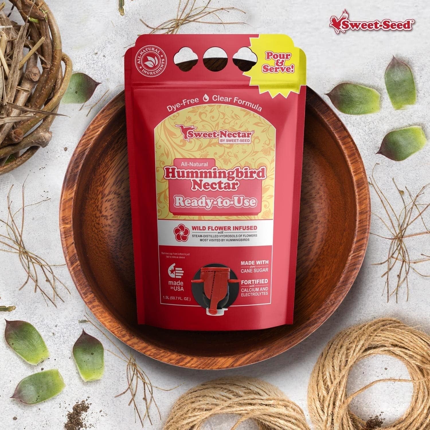 Natural Hummingbird Nectar 3-Pack – 1.5L Each, Supports Backyard Bird Health