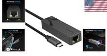 Load image into Gallery viewer, 5GbE USB-C Ethernet Adapter with Rugged Aluminum Body for Fast Connectivity