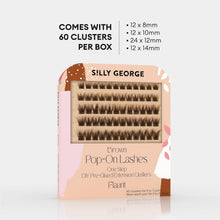 Load image into Gallery viewer, Natural Look Brown Pop-On Lashes - Customizable 1-Step Faux Clusters, Pack of 60