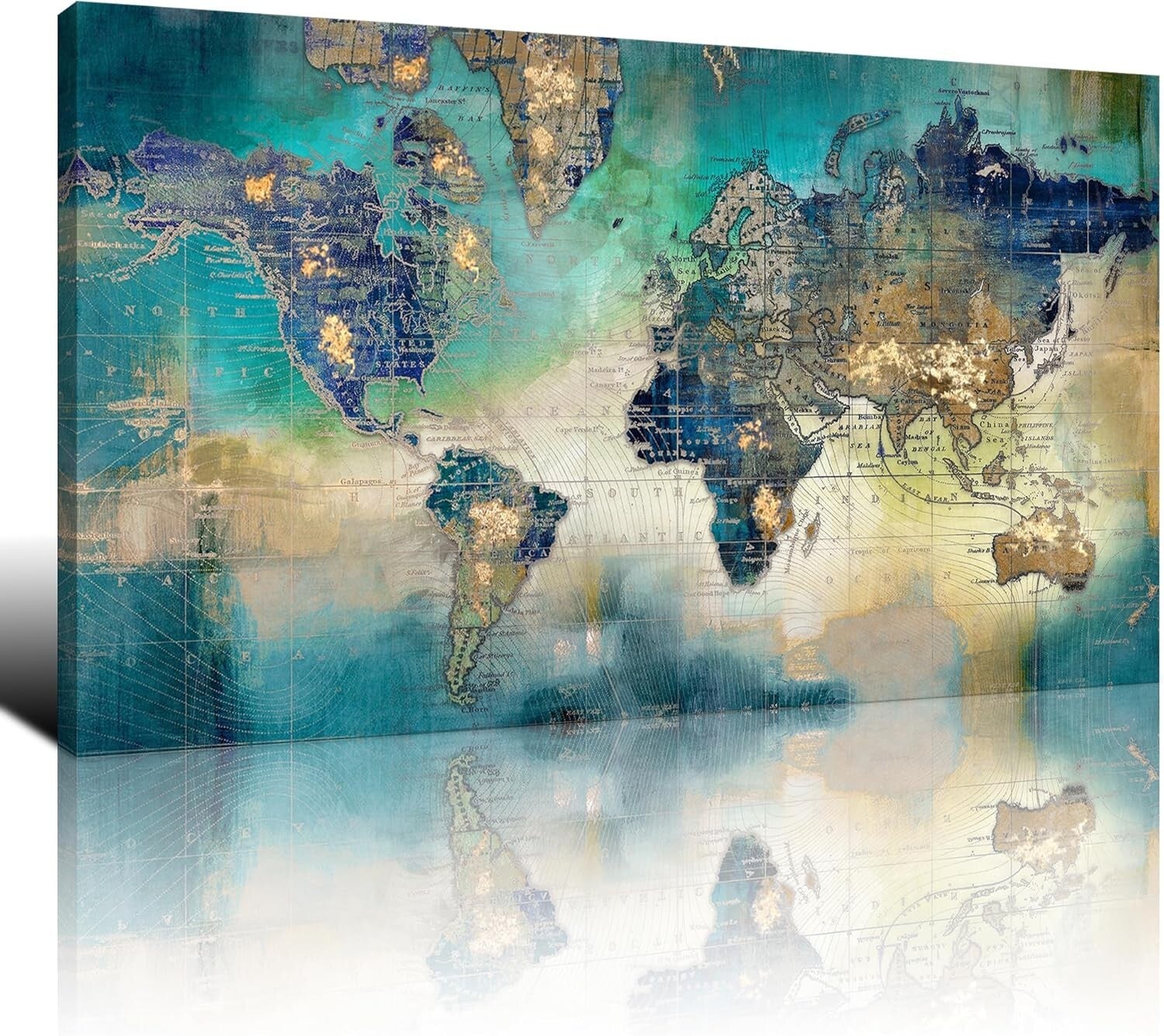 Captivating 24x48 World Map Canvas Wall Art - Perfect for Living Room & Office