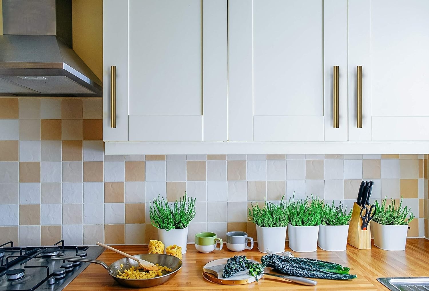 Elegant 5-Inch Stainless Steel Cabinet Pulls - 32 Brushed Brass Handles Included