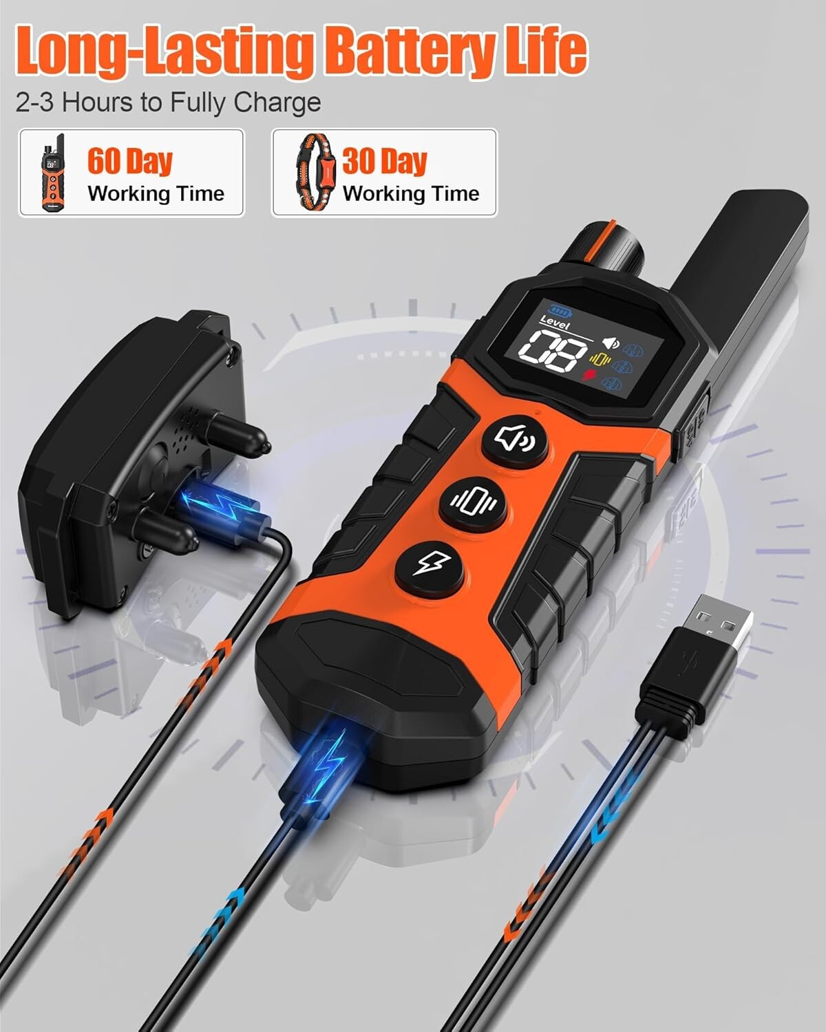 4000FT Dog Training Collar with Remote - Safe Shock E-Collar for All Breeds