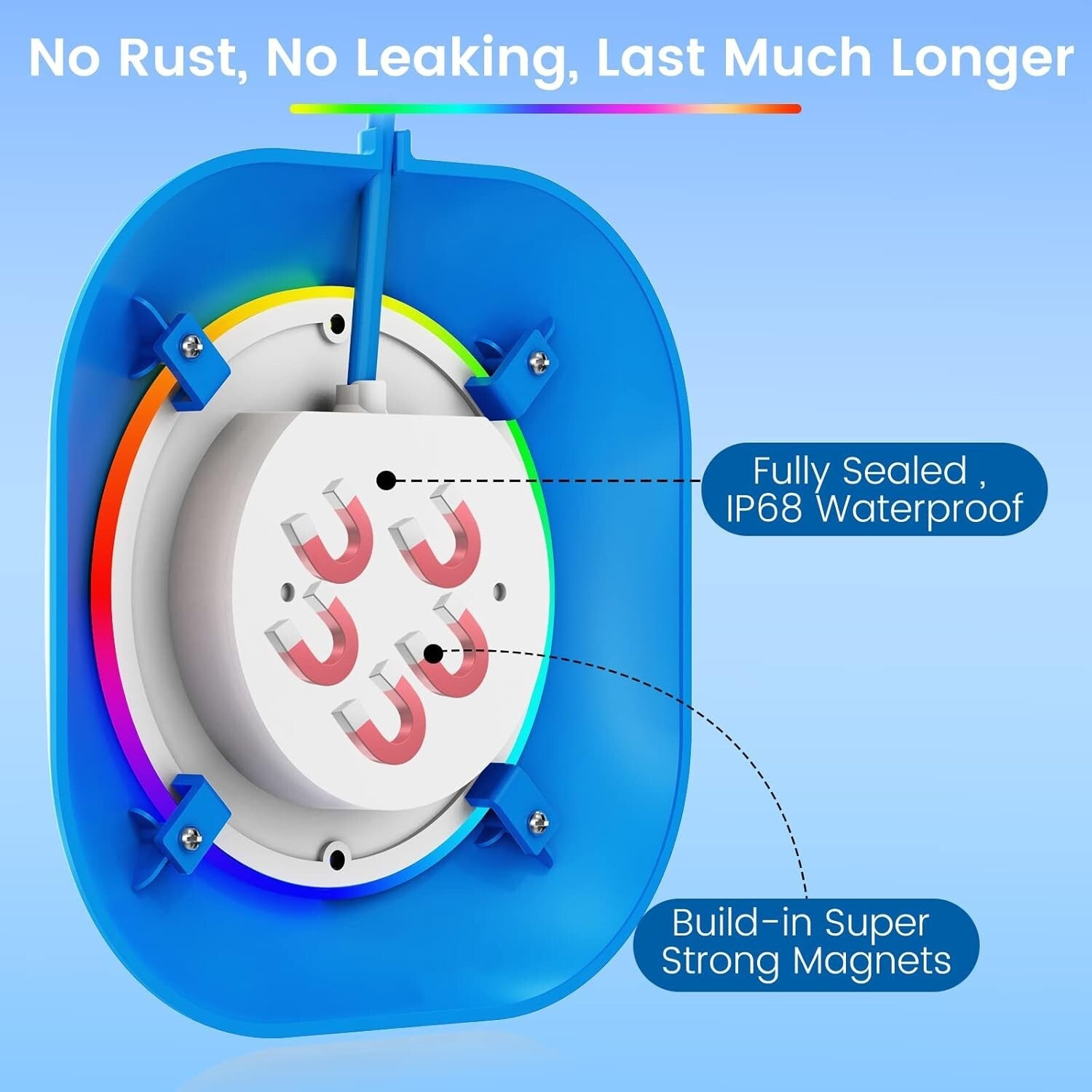 Customizable Magnetic Pool Lights - Safe for Night Swimming with APP Control