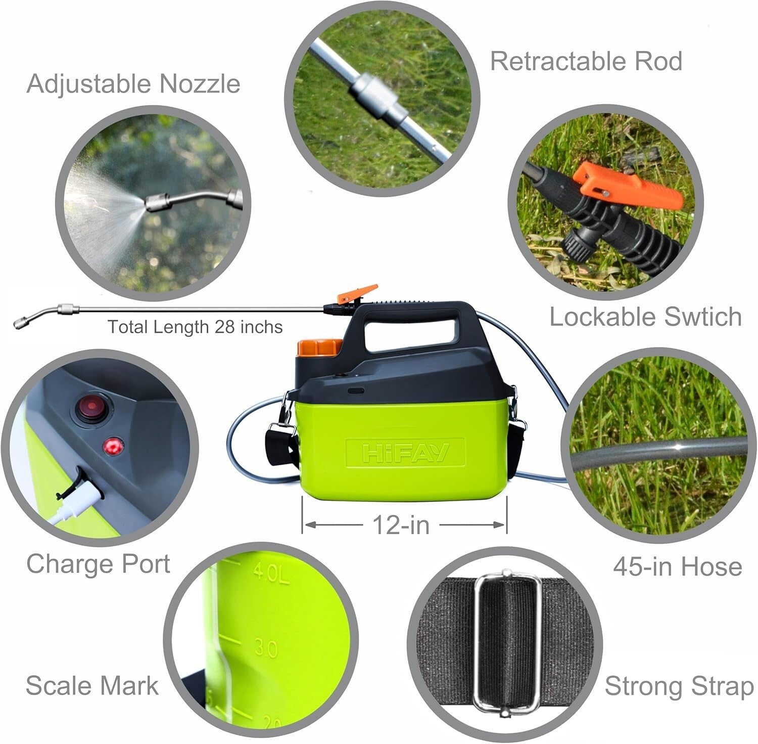 Versatile 1 Gallon Electric Sprayer - Ergonomic, Rechargeable & Leak-Free Design