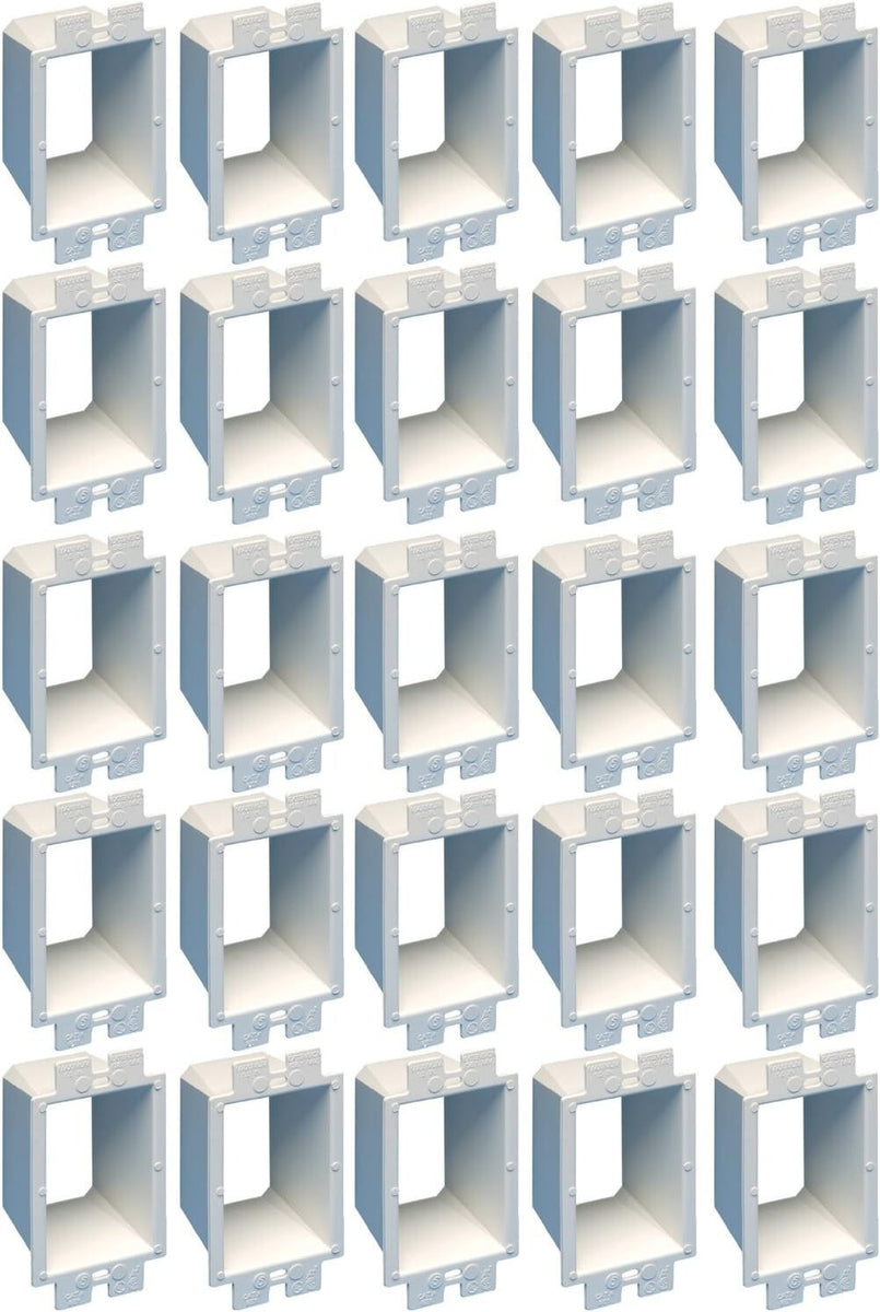 White Electrical Outlet Box Extenders, 25-Pack - Flame Retardant Safet ...