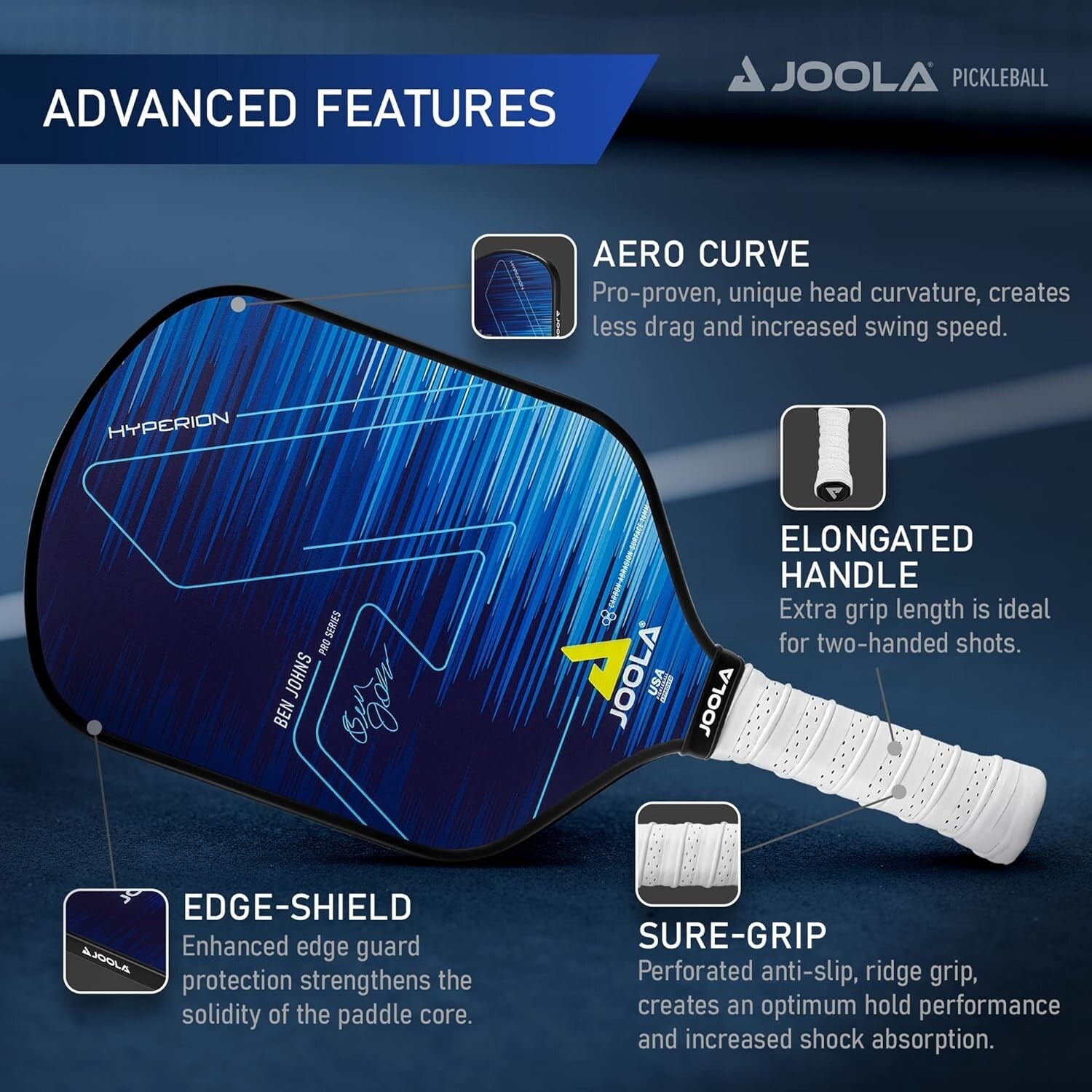Expert-Level Pickleball Paddle - Ben Johns Hyperion with Carbon Fiber Durability