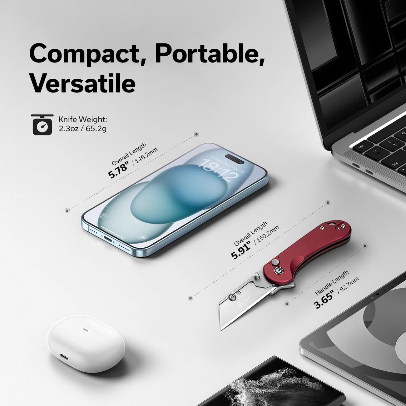 Lightweight Aluminum Pocket Utility Knife with Secure Blade Locking – Ideal Gift