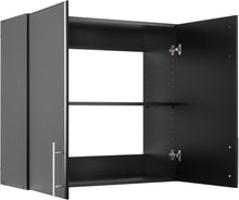 Load image into Gallery viewer, Elite 32-Inch Black Wall Cabinet: Stylish &amp; Adjustable Storage Solution