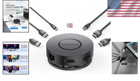 Versatile USB Type C Hub for Ultimate 7-Port Connectivity – Fast Charging & More