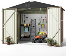 Load image into Gallery viewer, Stylish 8'x6' Metal Utility Shed with Sliding Doors for Organized Outdoors