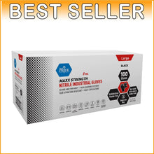 Load image into Gallery viewer, Black Disposable Nitrile Gloves - 8 Mil Thick, Latex-Free &amp; Chemical Resistant