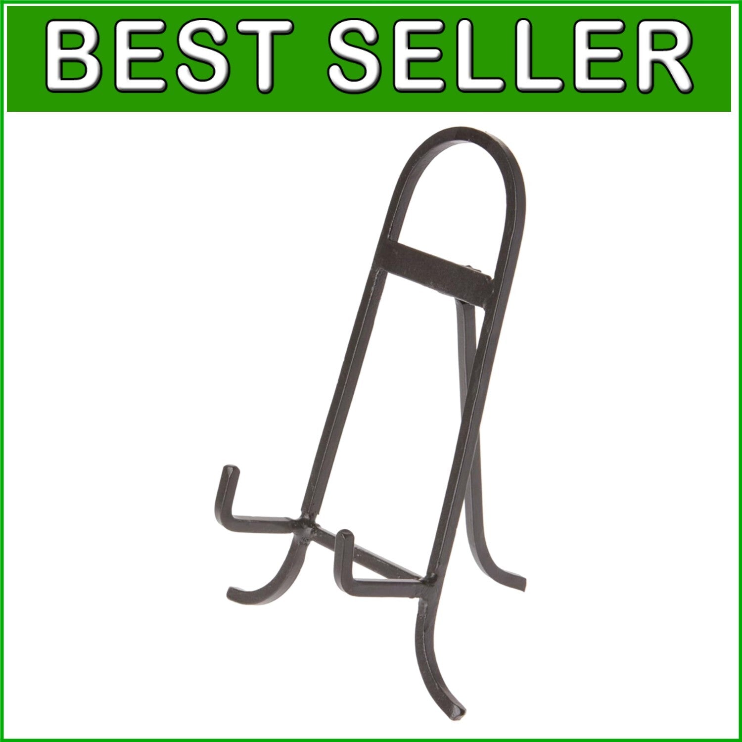 Elegant Powder-Coated Wrought Iron Easel for Plates and Art Displays - Set of 2