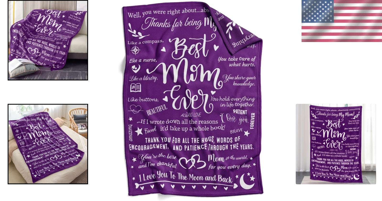 Vibrant Polyester Fleece Blanket for Moms - 70" L x 50" W, Heartfelt Gift Idea