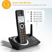 Load image into Gallery viewer, Long-Range 4-Handset Cordless Home Phone with Smart Call Blocker &amp; Speakerphone