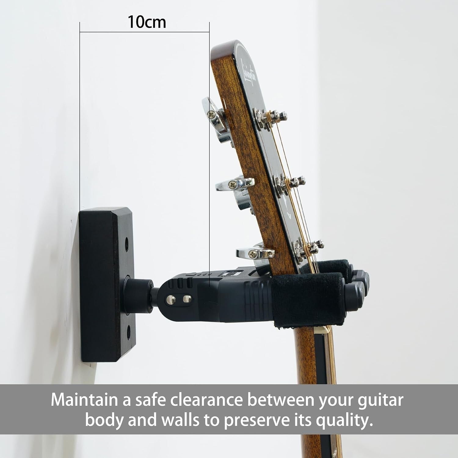 Elegant Guitar Wall Mount with Auto Lock for Acoustic & Electric Instruments