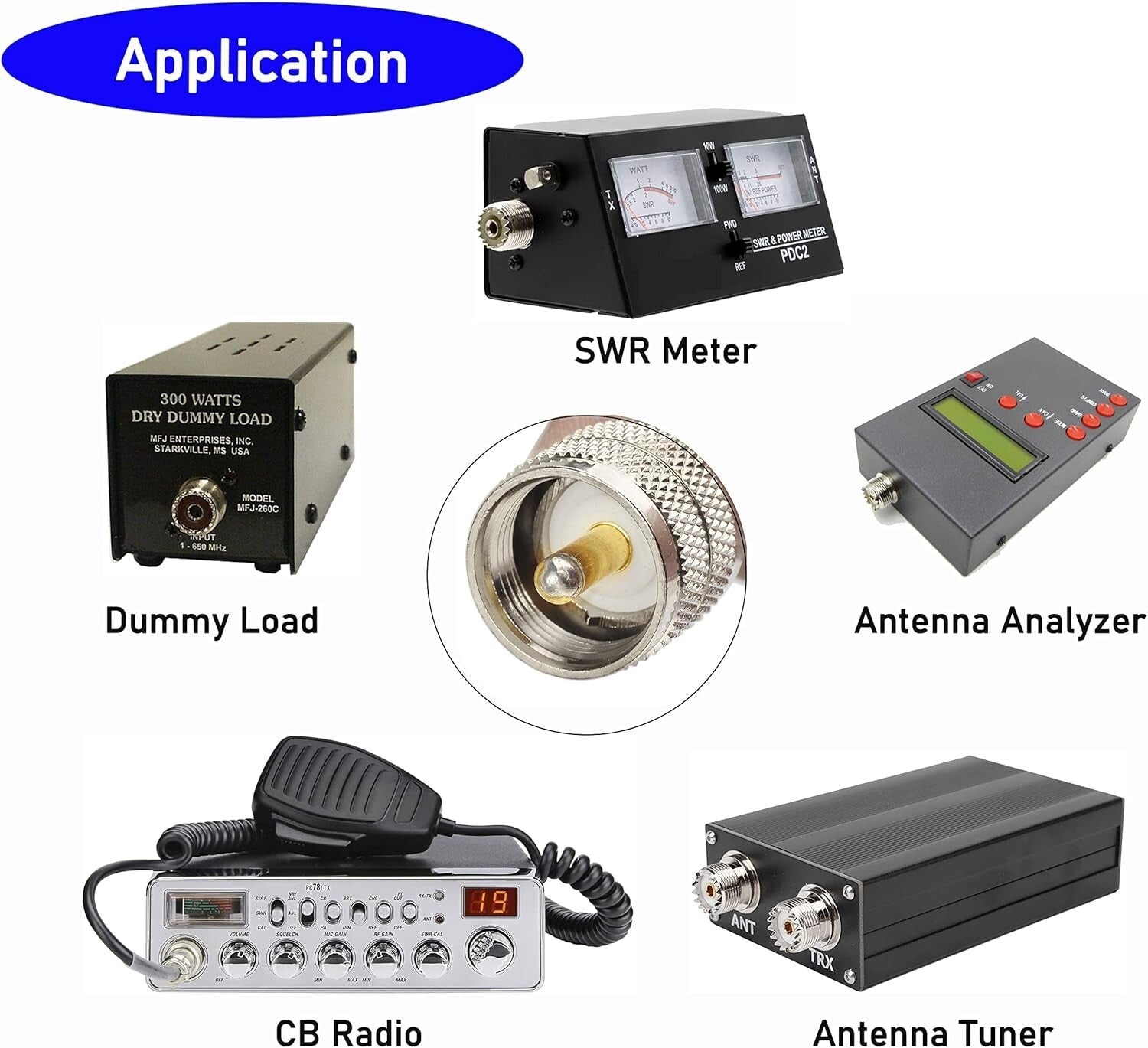Flexible 50ft UHF Male to Male Coaxial Cable for CB Radio & Antenna Use