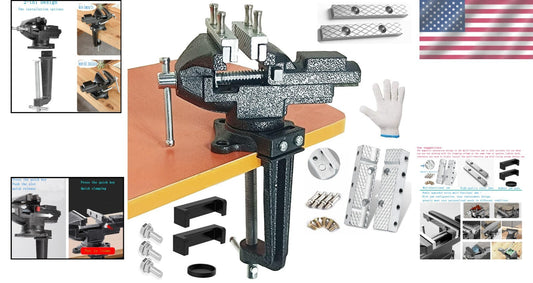 Heavy-Duty Workshop Vise with Quick Locking Mechanism & Protective Washers