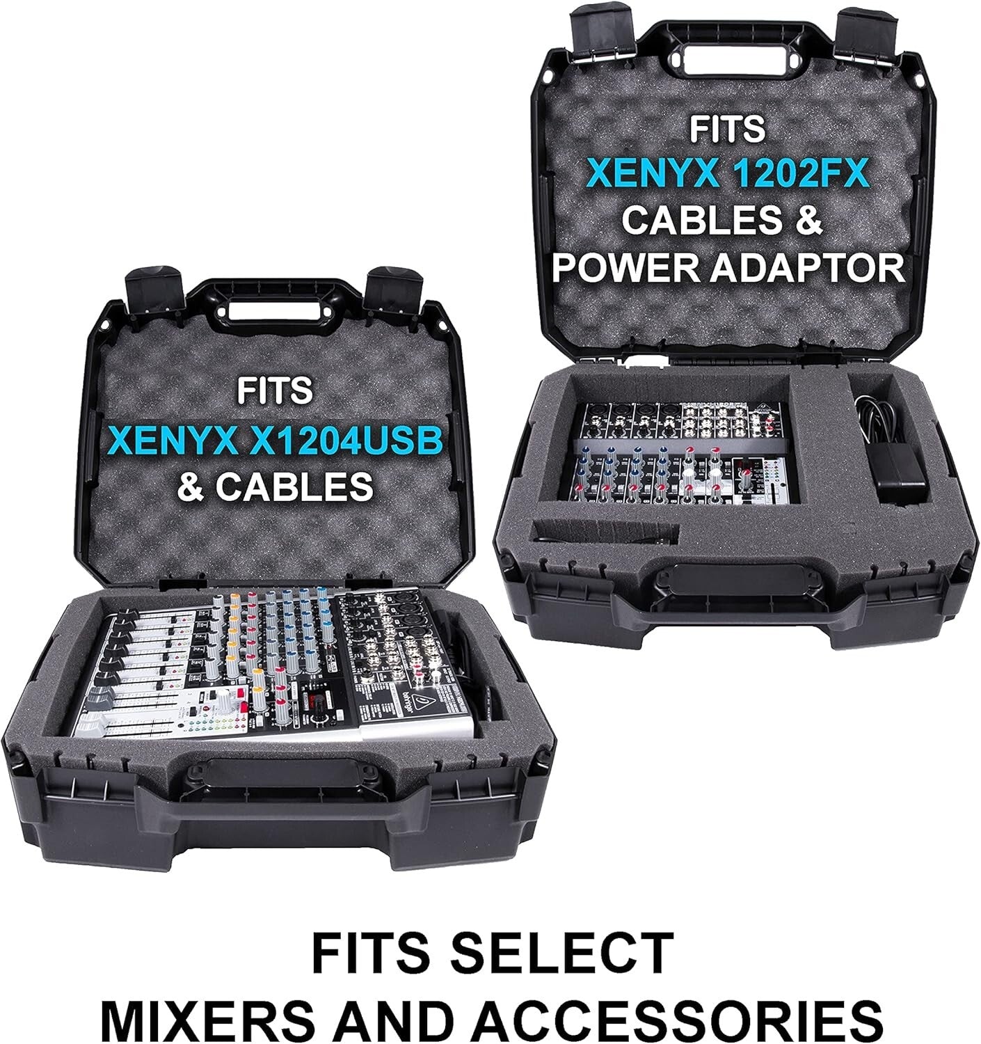 Lightweight 17" Hard Shell Audio Mixer Case with Customizable Foam Interior