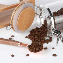 Load image into Gallery viewer, Bamboo Lidded Glass Canisters - Keep Coffee Beans Fresh &amp; Stylishly Organized