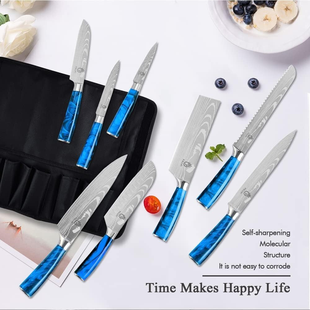 Pro-Grade 14-Piece Japanese Knife Set - Stylish & Ergonomic for Culinary Mastery