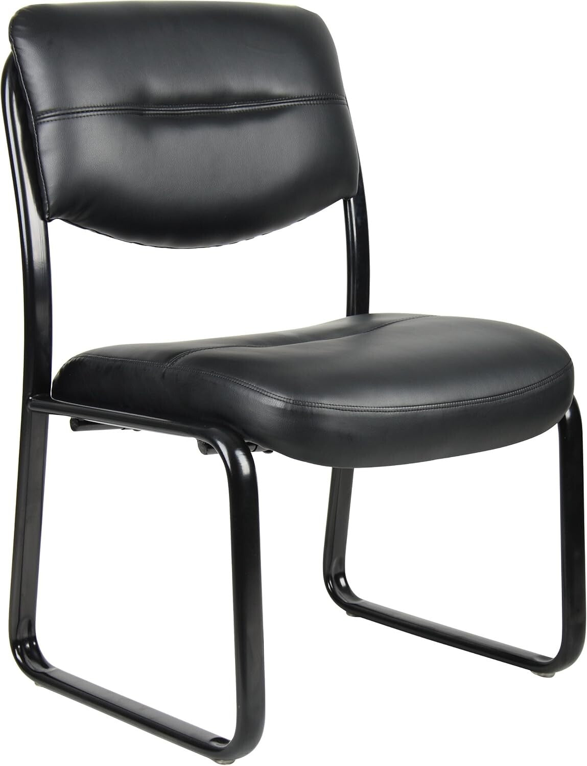 Upholstered Black Side Chair with Contoured Cushions – Ideal for Professionals