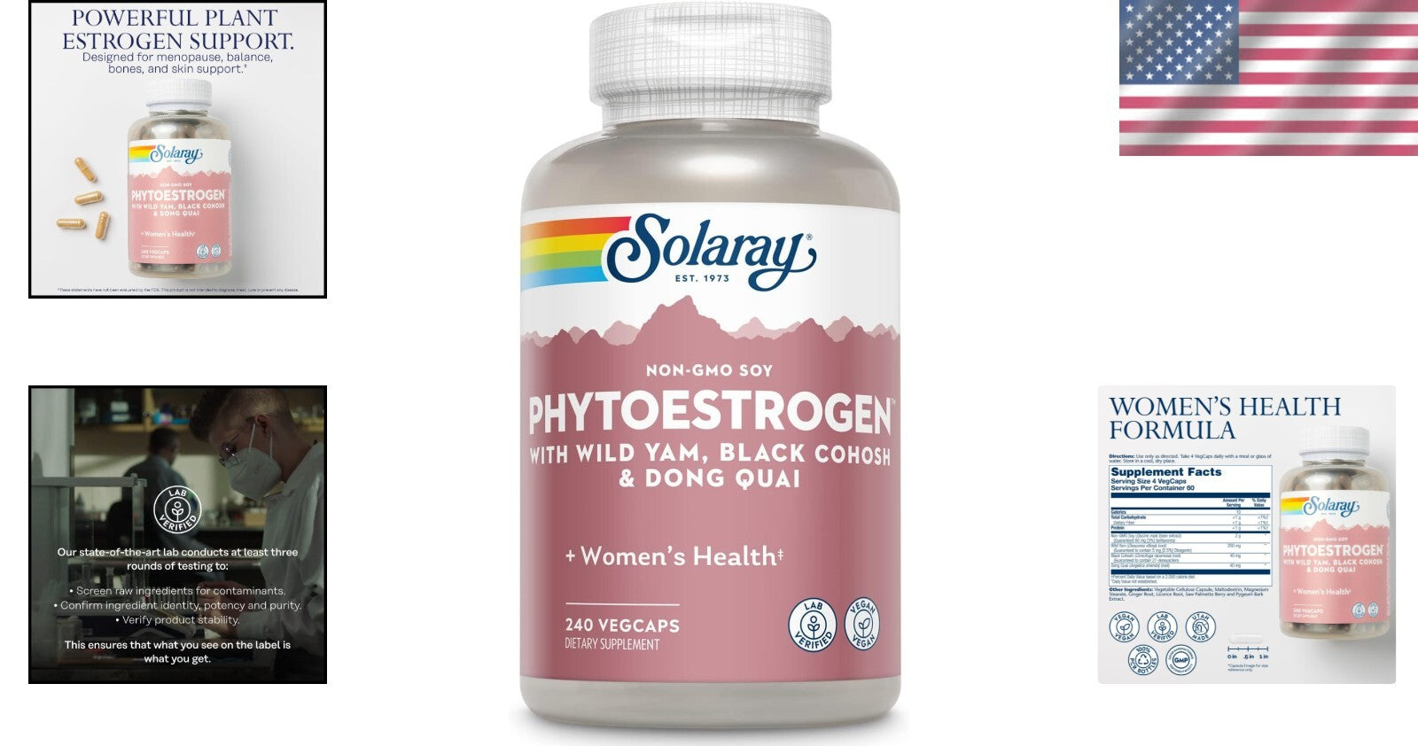 Natural Women’s Health Support - Vegan PhytoEstrogen with Dong Quai, 60 Servings