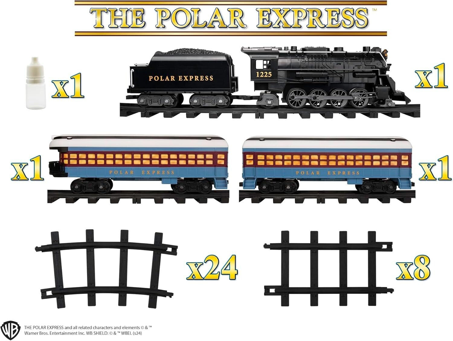 Deluxe Bluetooth Polar Express Toy Train with Smoke Effects & Tracks for Ages 4+