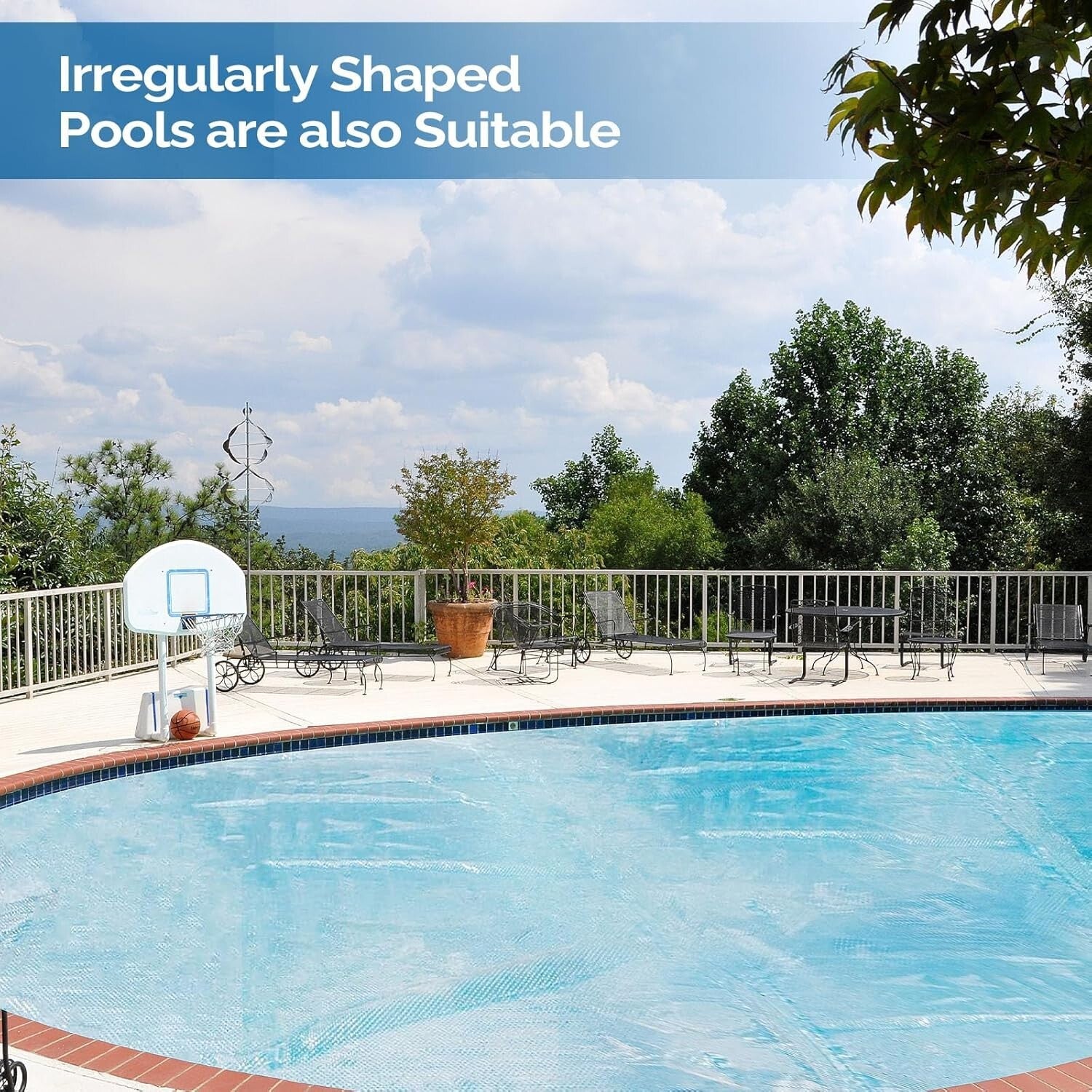 Clear 18x36FT Solar Blanket for Inground and Above-Ground Pools - 12Mil Thick