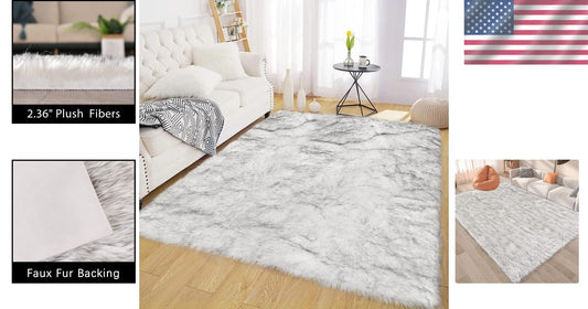 Soft & Washable 6x9 Faux Sheepskin Rug - Elegant Decor for Bedroom & Living Room