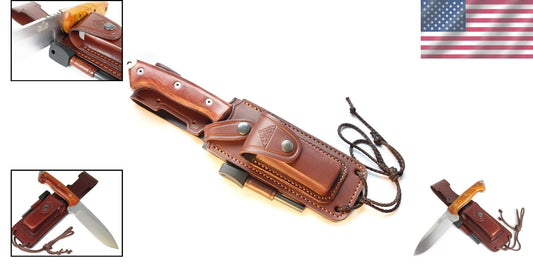 Celtibero Tactical Survival Knife with Cocobolo Handle & Leather Sheath
