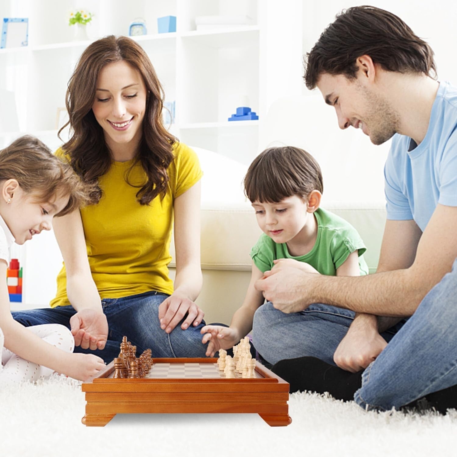 Deluxe Wooden Game Set: 7 Games in One, Includes Storage for Easy Organization