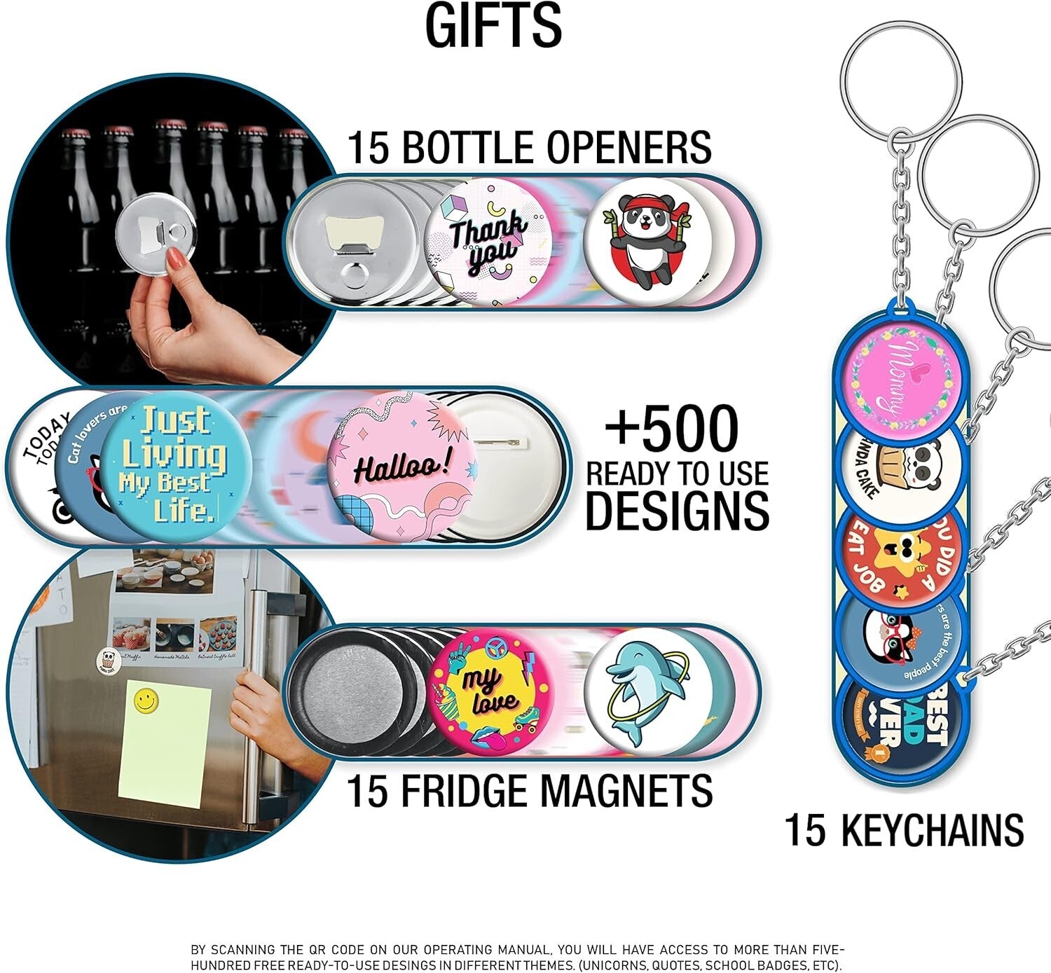 Versatile Button Maker Machine - Create 500 Custom Pins, Keychains & Gift Items