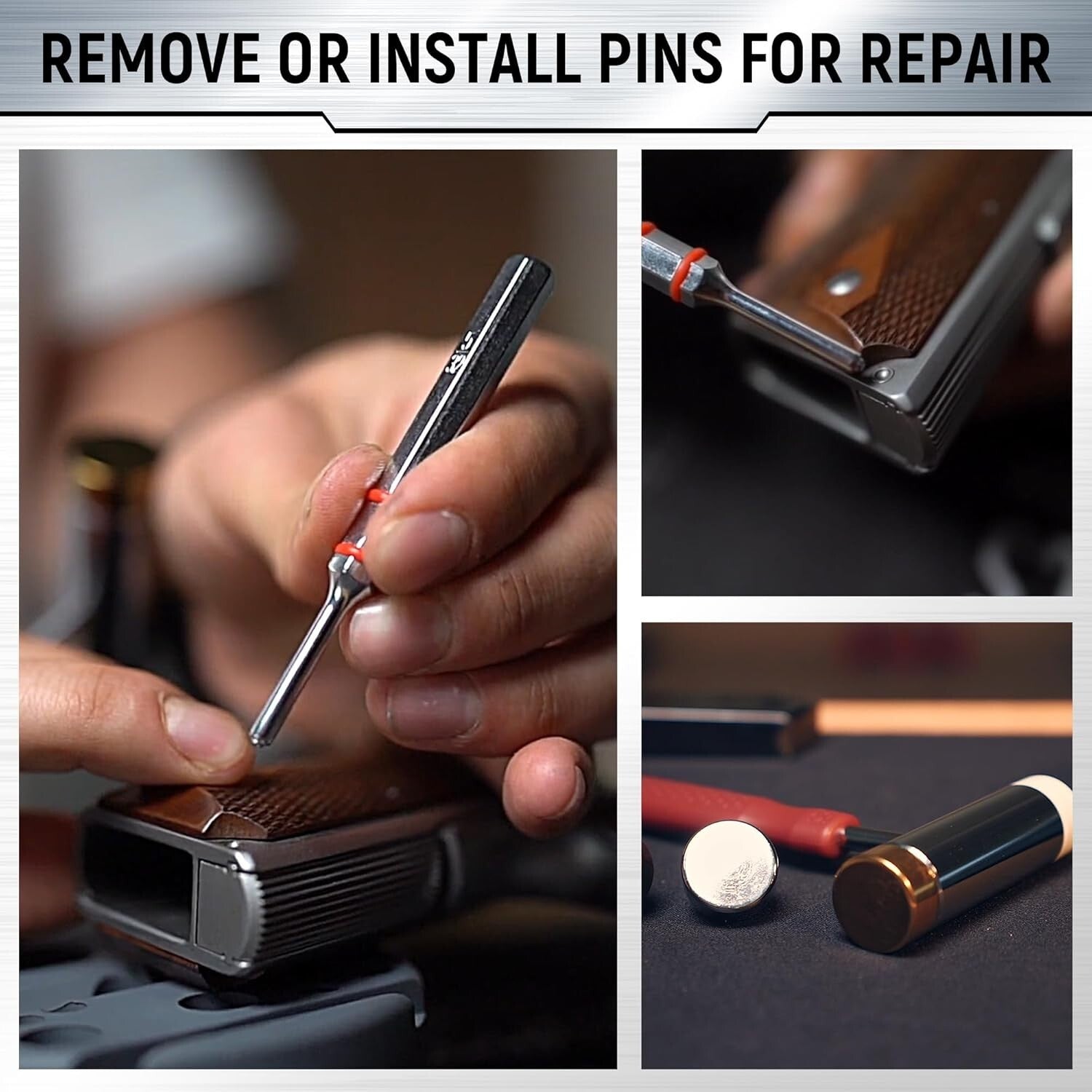 Versatile Steel Pin Punch Set with Hammer & Bench Block – Repair Tool Essentials