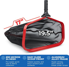 Load image into Gallery viewer, 19" Fine Mesh Pool Net with Deep Bag - Fast &amp; Efficient Skimming Solution