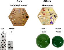 Load image into Gallery viewer, Solid Oak Double-Sided Marble Board Game - Hand-Painted 16" Elegant Design