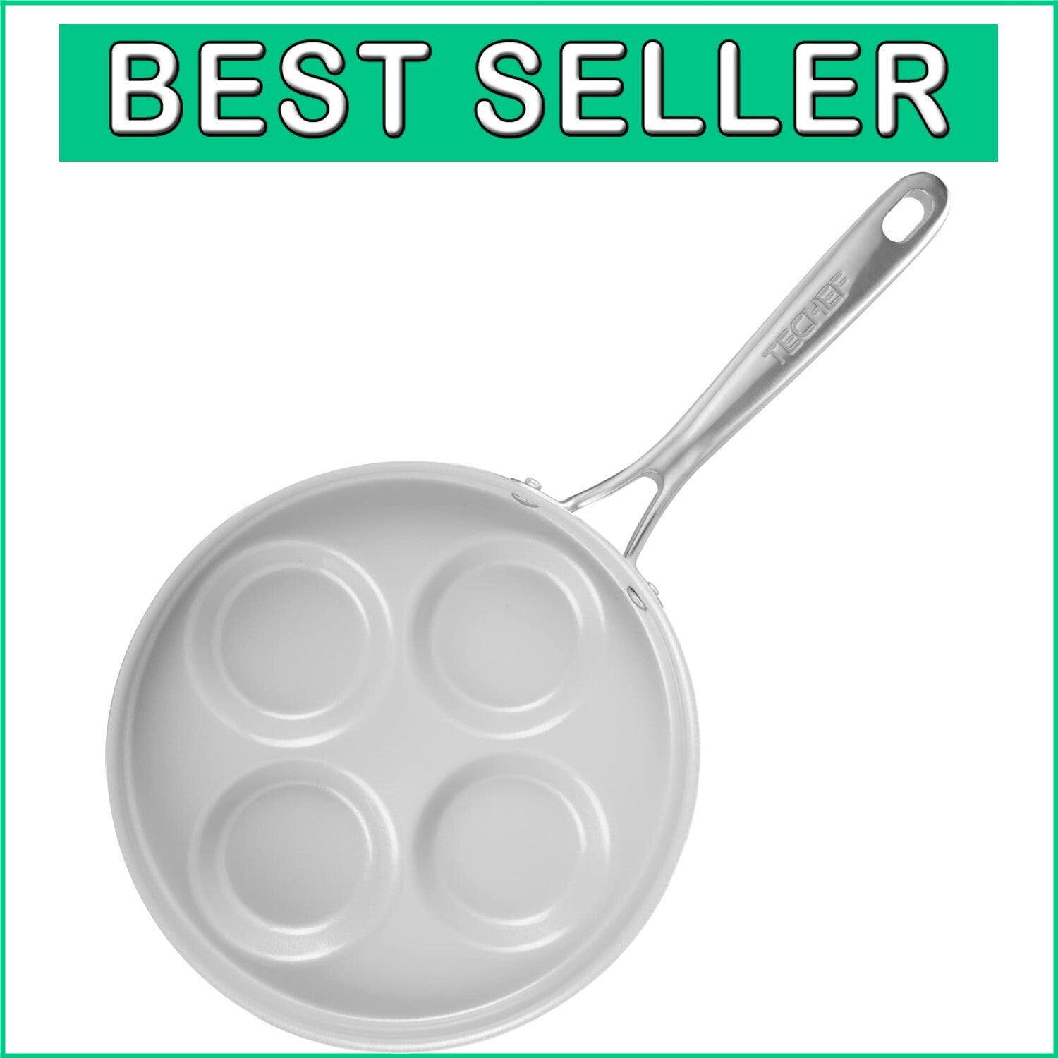 Versatile 4-Cup Egg Frying Pan with Non-Toxic Ceramic Coating - Dishwasher Safe