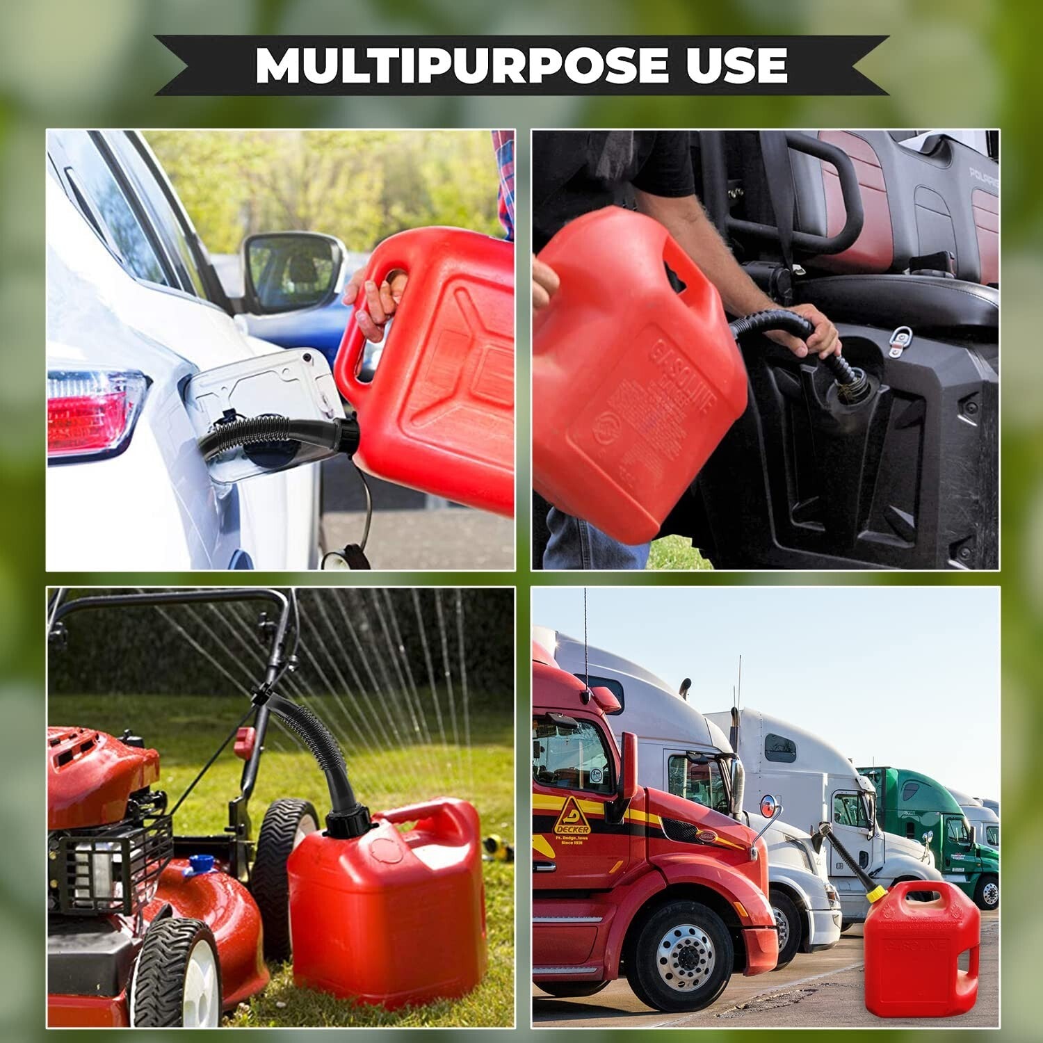 10-Pack Universal Gas Can Spouts with Durable Stainless Steel Filter and Caps