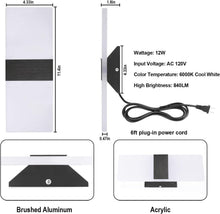 Load image into Gallery viewer, Stylish Plug-in 12W Wall Sconces with 6FT Cord &amp; Switch - Indoor Lighting