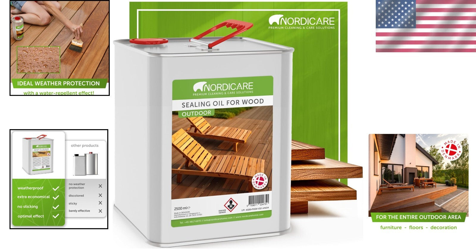 Danish Craftsmanship Teak Oil - 84.5 Oz for Lasting Outdoor Wood Protection