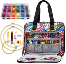 Load image into Gallery viewer, Premium Embroidery &amp; Cross Stitch Starter Kit - 99 Threads &amp; Floral Organizer