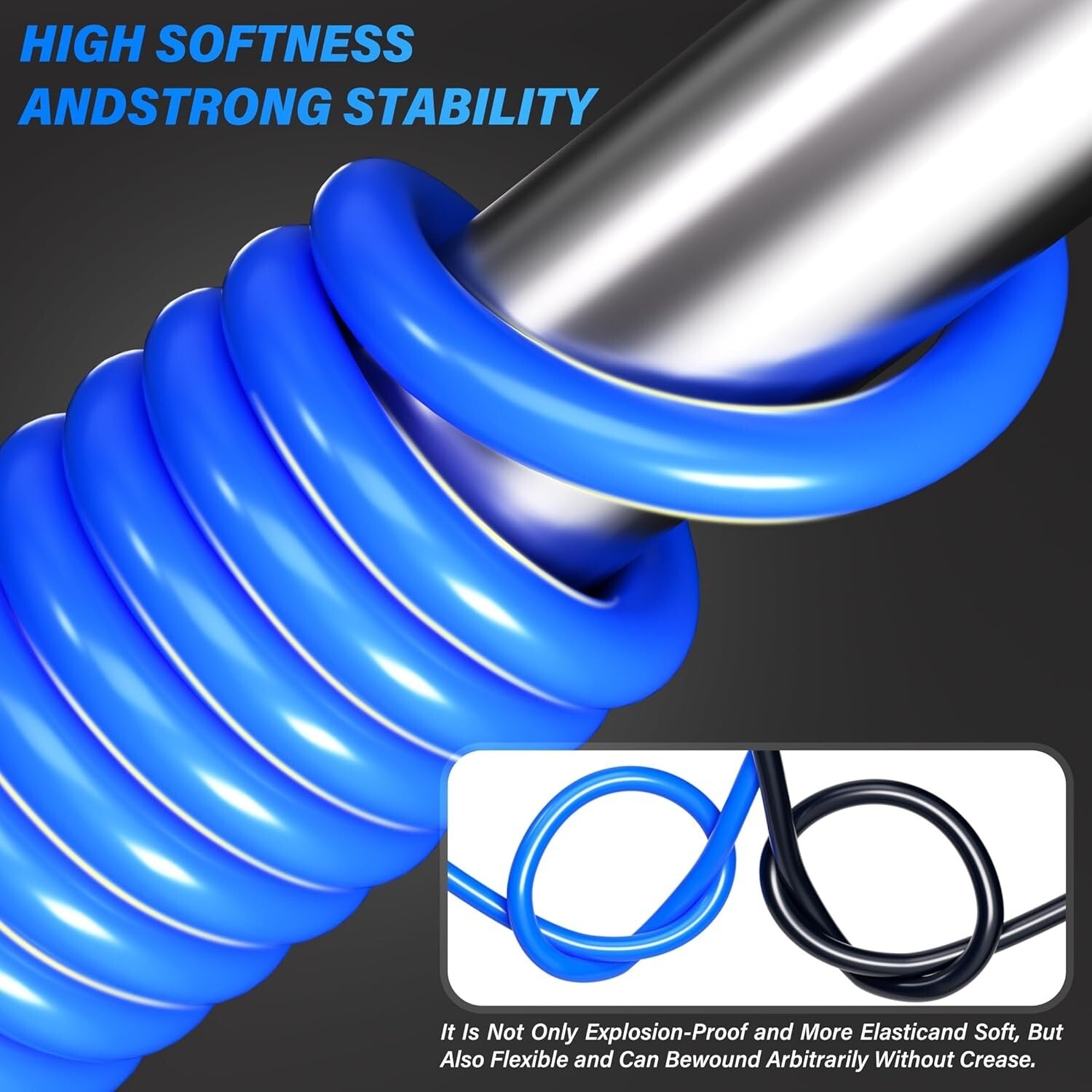 Blue 1/2 Inch OD PU Air Tubing Kit - 32M (100ft) for Pneumatic Applications