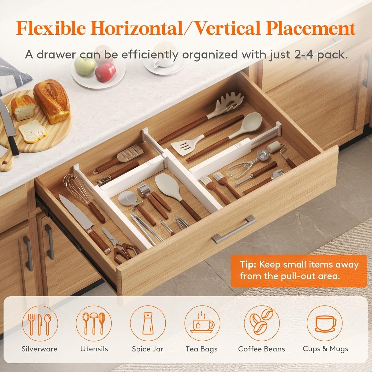 12-Pack Adjustable Drawer Dividers - Tidy Storage for Kitchen and Bathroom