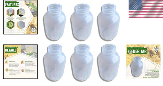 Transparent 70oz Bee Feeder Jar with UV Protection - Ideal for Feeding Stations
