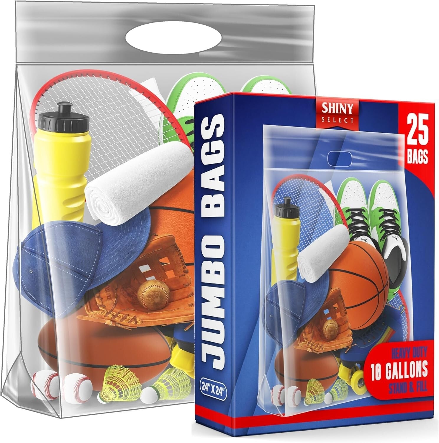 Durable 10 Gallon Zipper Storage Bags with Handle - Perfect for Moving & Camping