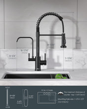 Load image into Gallery viewer, Stylish Matte Black 3 in 1 Pull Down Kitchen Faucet with Drinking Water Access