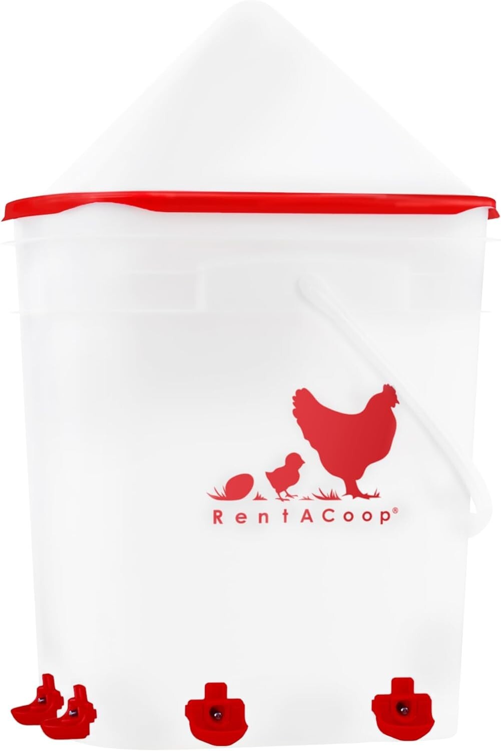 5 Gallon BPA-Free Chicken Waterer Set with 4 Horizontal Nipples - Corner Design