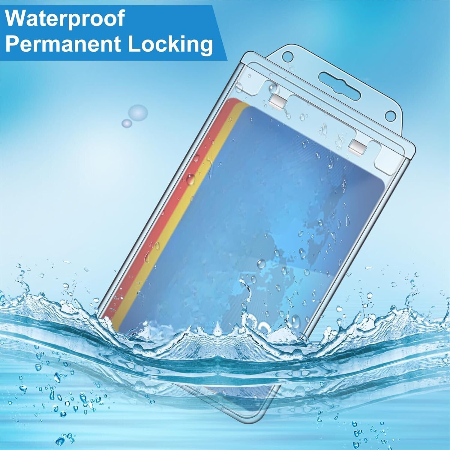 100 Pack Heavy Duty Clear ID Badge Holders with Permanent Locking - 2.4 x 4.2 in