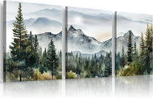 Load image into Gallery viewer, Set of 3 Framed Canvas Art Prints - Abstract Mountain Landscapes for Walls